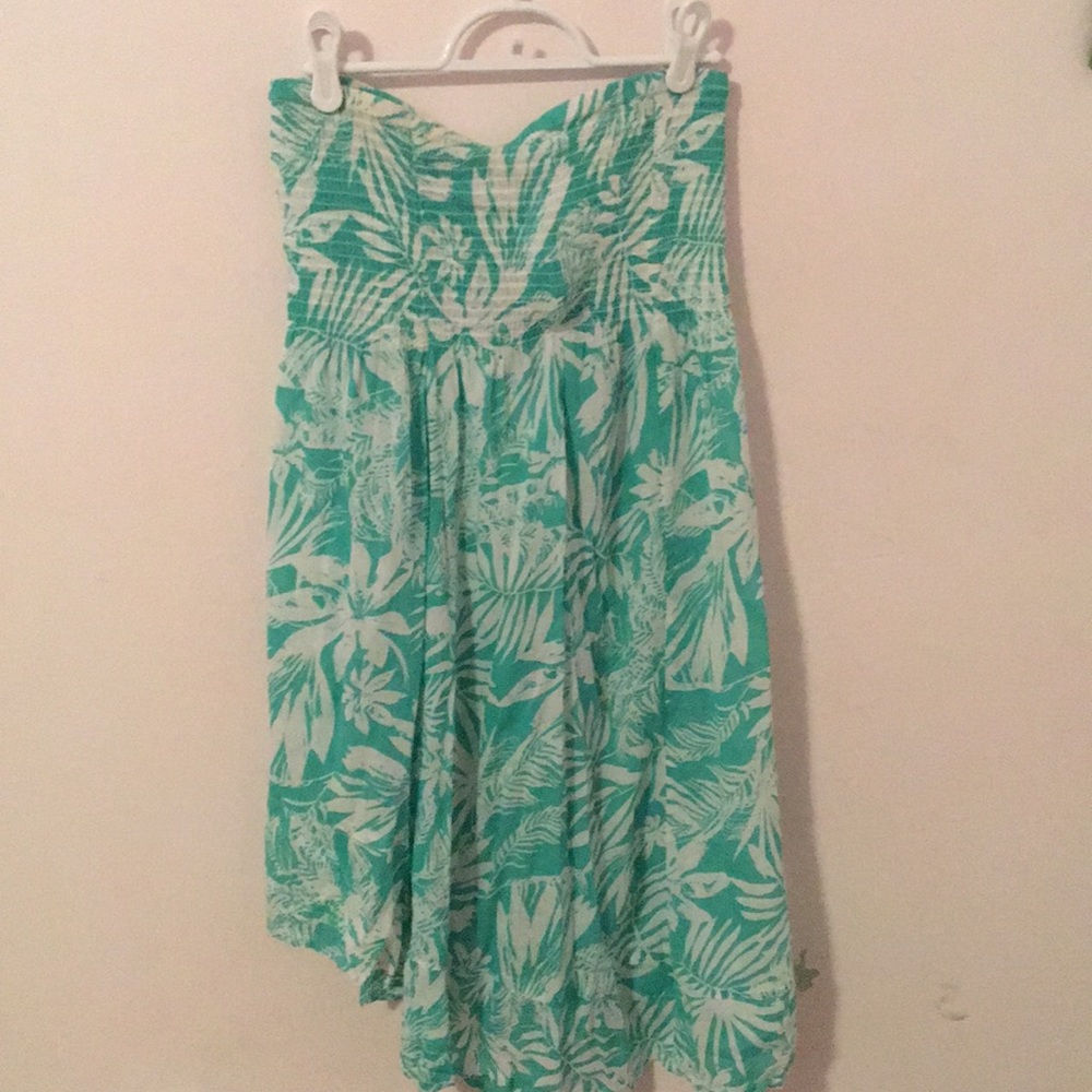 A strapless summer dress